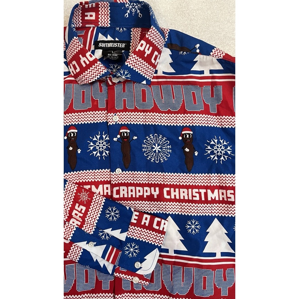 Suitmeister‎ South Park Howdy Ho! Mr. Hankey Long Sleeve Button Down Shirt Large